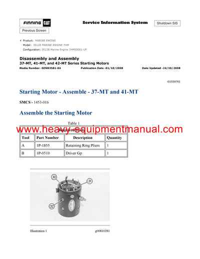 DOWNLOAD CATERPILLAR 3512B MARINE ENGINE SERVICE REPAIR MANUAL 7HM
