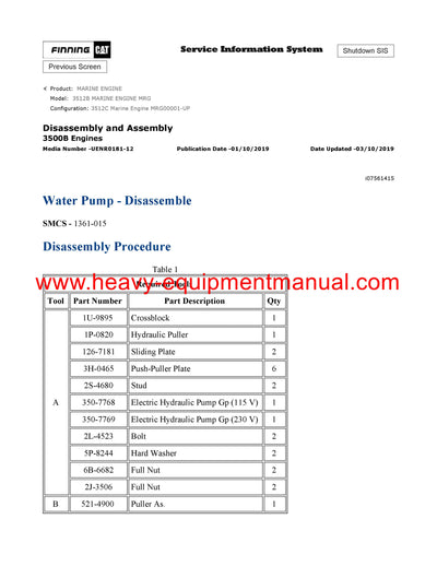 DOWNLOAD CATERPILLAR 3512B MARINE ENGINE SERVICE REPAIR MANUAL MRG