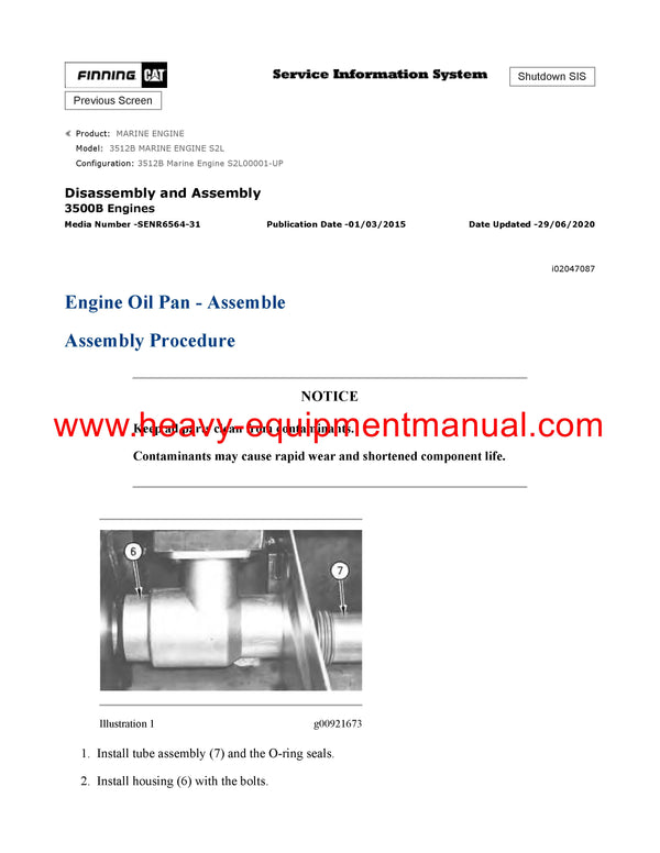 DOWNLOAD CATERPILLAR 3512B MARINE ENGINE SERVICE REPAIR MANUAL S2L