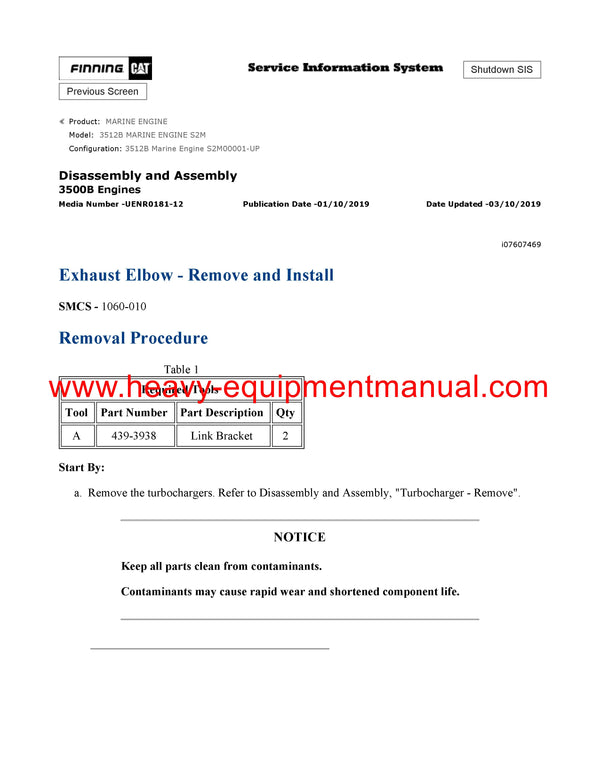 DOWNLOAD CATERPILLAR 3512B MARINE ENGINE SERVICE REPAIR MANUAL S2M