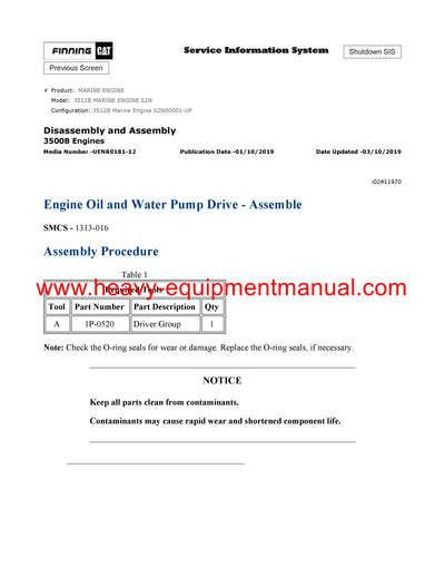 DOWNLOAD CATERPILLAR 3512B MARINE ENGINE SERVICE REPAIR MANUAL S2N