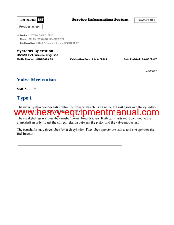 DOWNLOAD CATERPILLAR 3512B PETROLEUM ENGINE SERVICE REPAIR MANUAL WF2