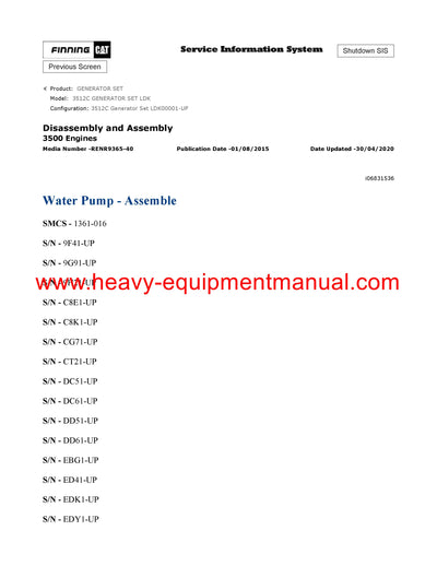 DOWNLOAD CATERPILLAR 3512C GENERATOR SET SERVICE REPAIR MANUAL LDK
