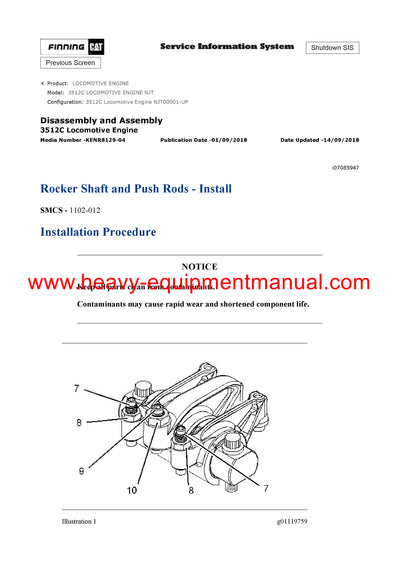 DOWNLOAD CATERPILLAR 3512C LOCOMOTIVE ENGINE SERVICE REPAIR MANUAL NJT