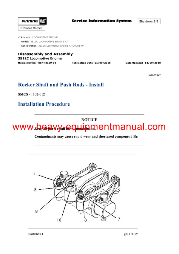 DOWNLOAD CATERPILLAR 3512C LOCOMOTIVE ENGINE SERVICE REPAIR MANUAL NJT