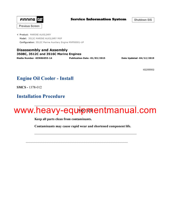 DOWNLOAD CATERPILLAR 3512C MARINE AUXILIARY SERVICE REPAIR MANUAL MXP