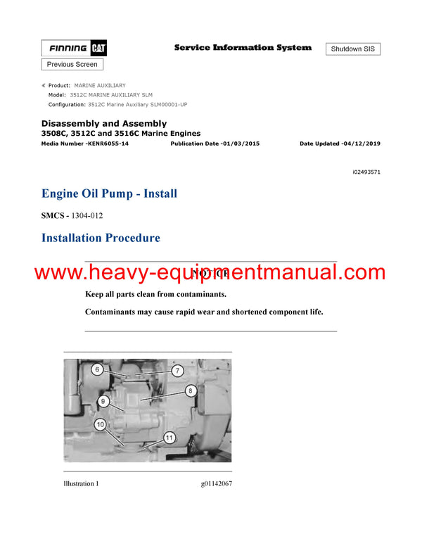 DOWNLOAD CATERPILLAR 3512C MARINE AUXILIARY SERVICE REPAIR MANUAL SLM