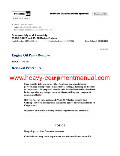 DOWNLOAD CATERPILLAR 3512C MARINE ENGINE SERVICE REPAIR MANUAL MB2
