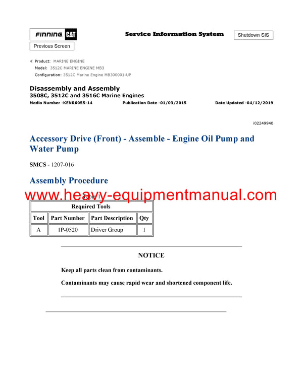 DOWNLOAD CATERPILLAR 3512C MARINE ENGINE SERVICE REPAIR MANUAL MB3