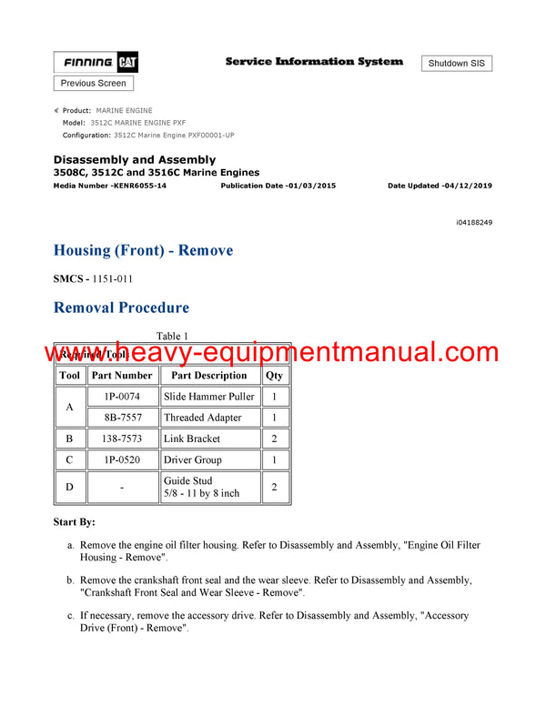 DOWNLOAD CATERPILLAR 3512C MARINE ENGINE SERVICE REPAIR MANUAL PXF