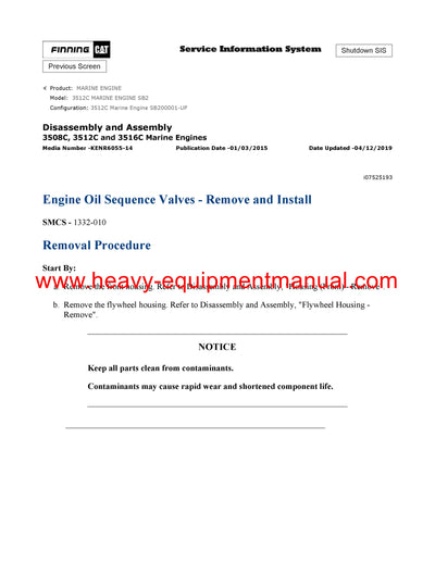 DOWNLOAD CATERPILLAR 3512C MARINE ENGINE SERVICE REPAIR MANUAL SB2