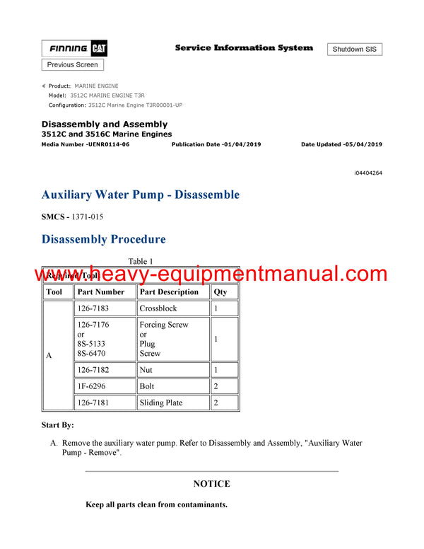 DOWNLOAD CATERPILLAR 3512C MARINE ENGINE SERVICE REPAIR MANUAL T3R