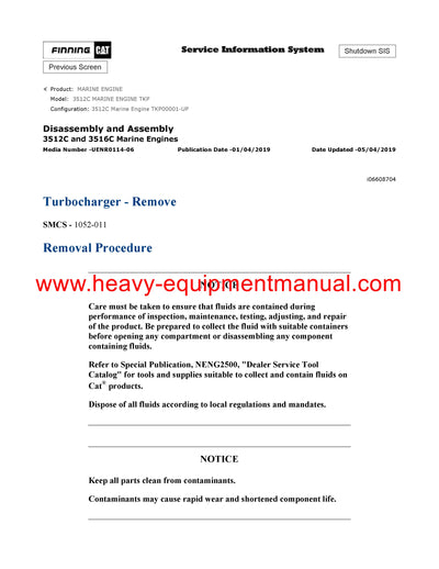 DOWNLOAD CATERPILLAR 3512C MARINE ENGINE SERVICE REPAIR MANUAL TKP