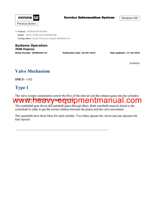 DOWNLOAD CATERPILLAR 3512C PETROLEUM ENGINE SERVICE REPAIR MANUAL JBR