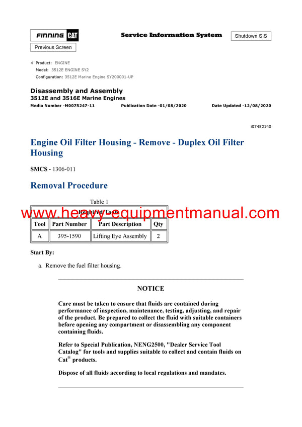 DOWNLOAD CATERPILLAR 3512E ENGINE SERVICE REPAIR MANUAL SY2