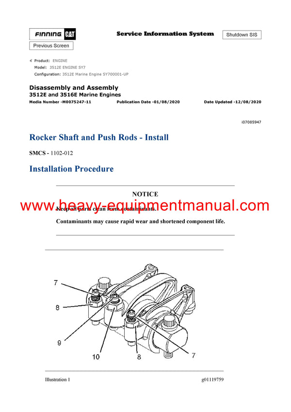DOWNLOAD CATERPILLAR 3512E ENGINE SERVICE REPAIR MANUAL SY7