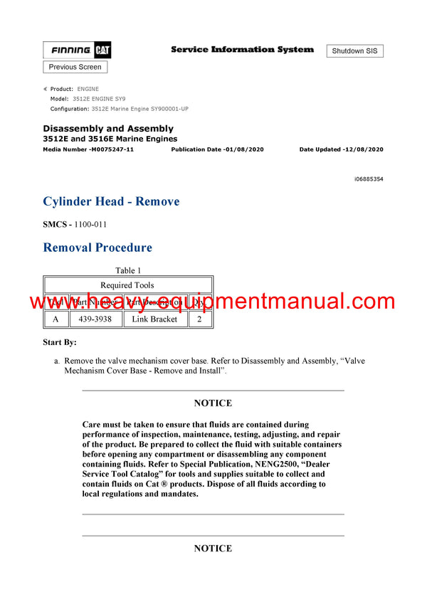 DOWNLOAD CATERPILLAR 3512E ENGINE SERVICE REPAIR MANUAL SY9