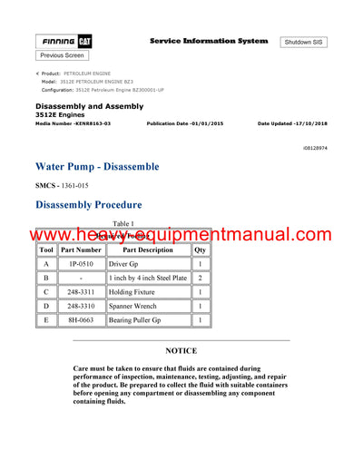 DOWNLOAD CATERPILLAR 3512E PETROLEUM ENGINE SERVICE REPAIR MANUAL BZ3