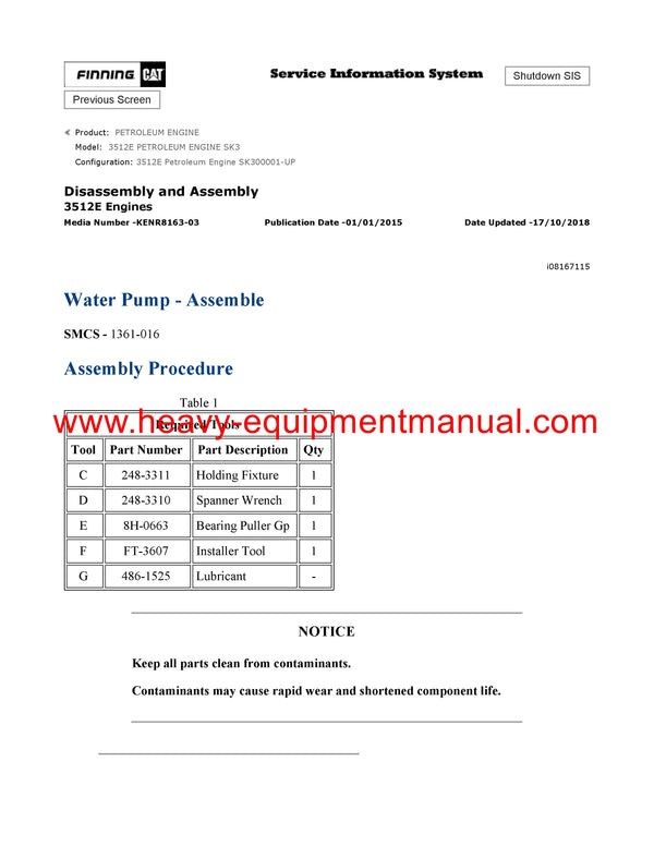 DOWNLOAD CATERPILLAR 3512E PETROLEUM ENGINE SERVICE REPAIR MANUAL SK3