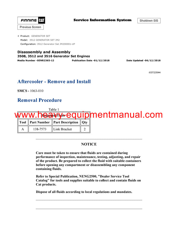 DOWNLOAD CATERPILLAR 3512 GENERATOR SET SERVICE REPAIR MANUAL JM2