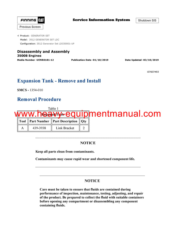 DOWNLOAD CATERPILLAR 3512 GENERATOR SET SERVICE REPAIR MANUAL LDC