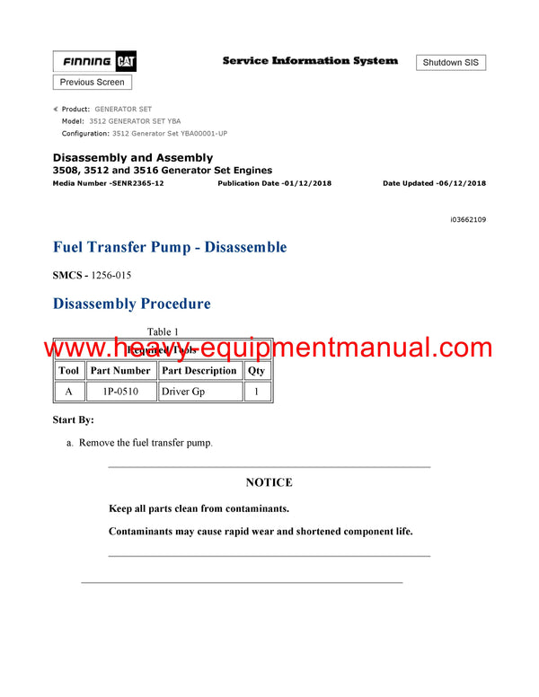 DOWNLOAD CATERPILLAR 3512 GENERATOR SET SERVICE REPAIR MANUAL YBA