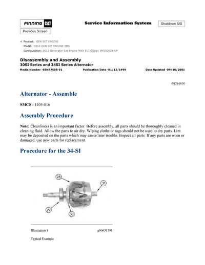 DOWNLOAD CATERPILLAR 3512 GEN SET ENGINE SERVICE REPAIR MANUAL 3MS