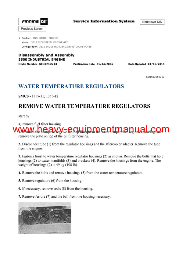 DOWNLOAD CATERPILLAR 3512 INDUSTRIAL ENGINE SERVICE REPAIR MANUAL 49Y