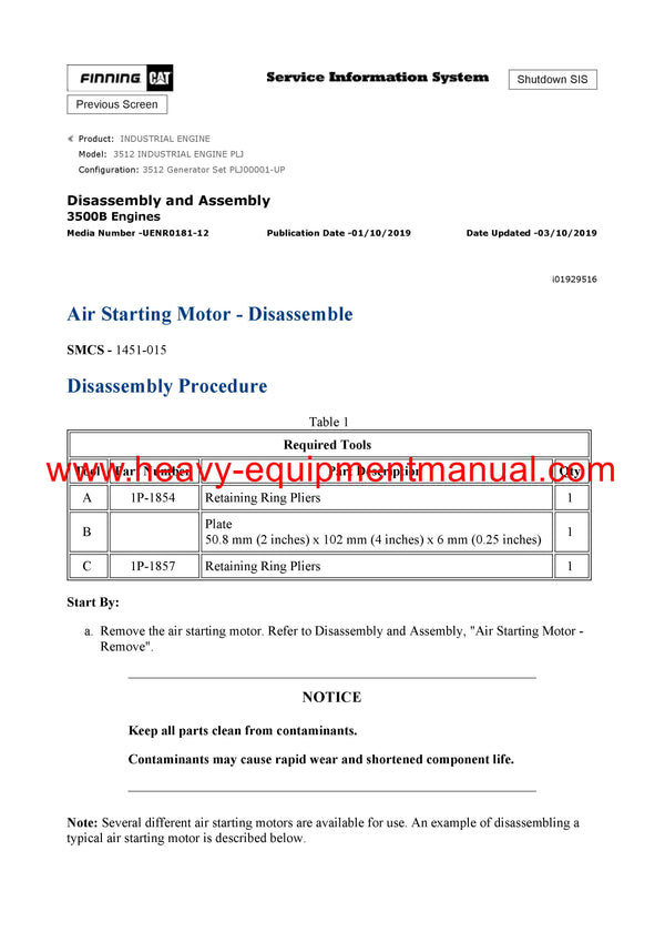 DOWNLOAD CATERPILLAR 3512 INDUSTRIAL ENGINE SERVICE REPAIR MANUAL PLJ