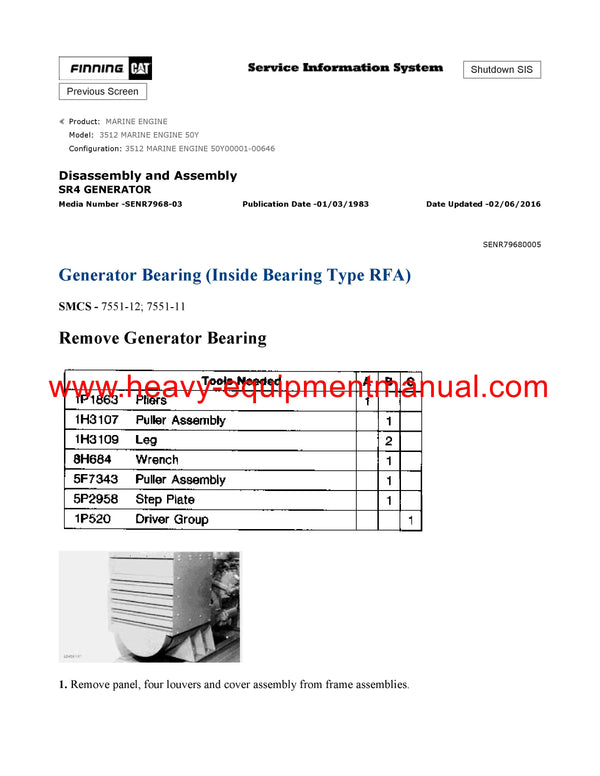 DOWNLOAD CATERPILLAR 3512 MARINE ENGINE SERVICE REPAIR MANUAL 50Y
