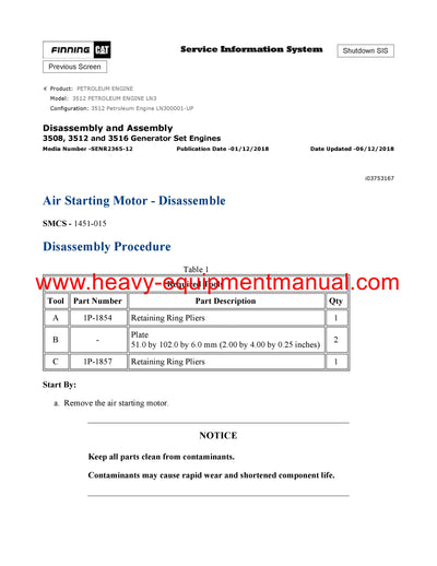 DOWNLOAD CATERPILLAR 3512 PETROLEUM ENGINE SERVICE REPAIR MANUAL LN3