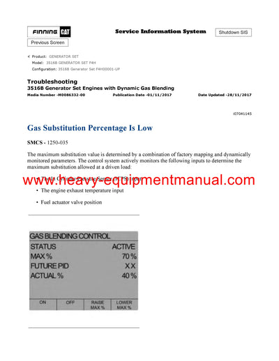 DOWNLOAD CATERPILLAR 3516B GENERATOR SET SERVICE REPAIR MANUAL F4H