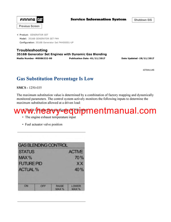 DOWNLOAD CATERPILLAR 3516B GENERATOR SET SERVICE REPAIR MANUAL F4H