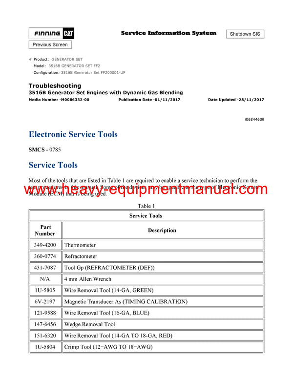 DOWNLOAD CATERPILLAR 3516B GENERATOR SET SERVICE REPAIR MANUAL FF2