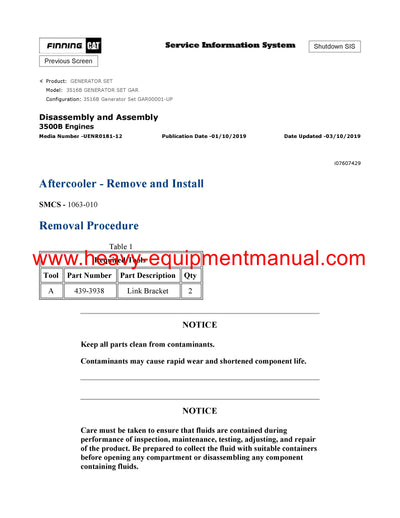 DOWNLOAD CATERPILLAR 3516B GENERATOR SET SERVICE REPAIR MANUAL GAR