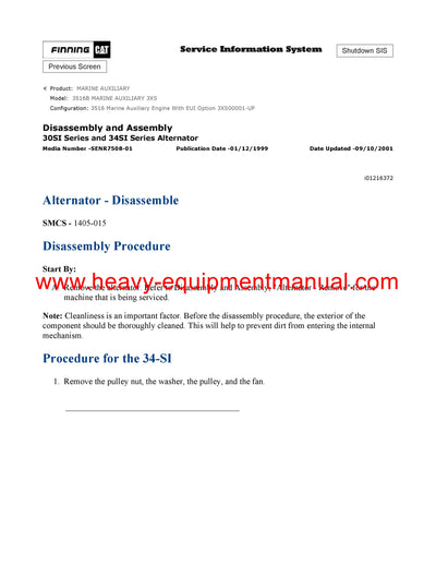 DOWNLOAD CATERPILLAR 3516B MARINE AUXILIARY SERVICE REPAIR MANUAL 3XS
