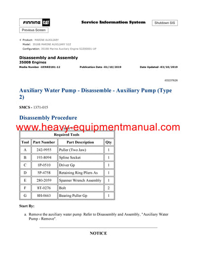 DOWNLOAD CATERPILLAR 3516B MARINE AUXILIARY SERVICE REPAIR MANUAL S2Z