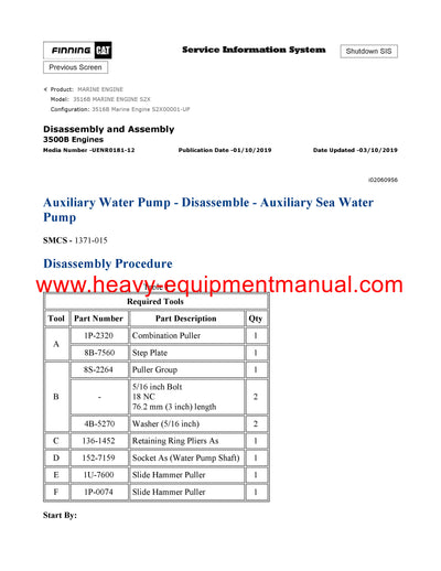 DOWNLOAD CATERPILLAR 3516B MARINE ENGINE SERVICE REPAIR MANUAL S2X