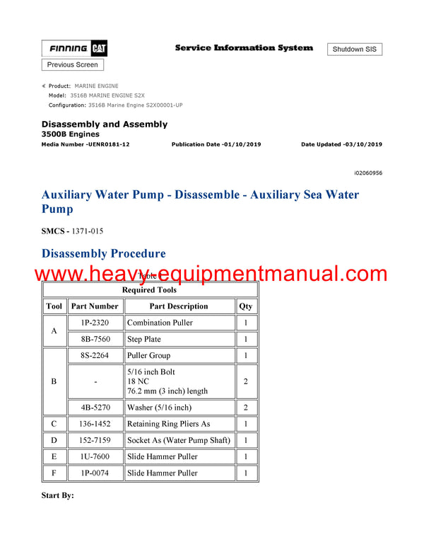 DOWNLOAD CATERPILLAR 3516B MARINE ENGINE SERVICE REPAIR MANUAL S2X