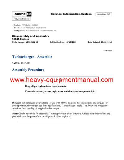 DOWNLOAD CATERPILLAR 3516B PETROLEUM ENGINE SERVICE REPAIR MANUAL EDH