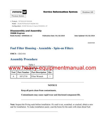 DOWNLOAD CATERPILLAR 3516B PETROLEUM ENGINE SERVICE REPAIR MANUAL EDJ
