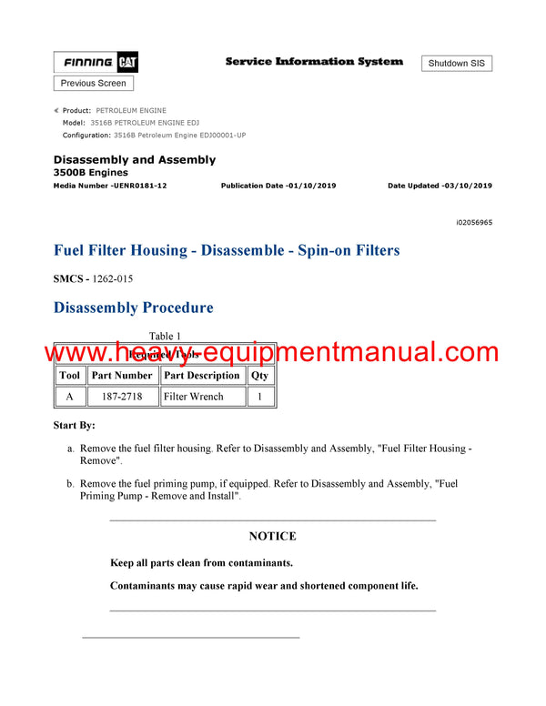 DOWNLOAD CATERPILLAR 3516B PETROLEUM ENGINE SERVICE REPAIR MANUAL EDJ