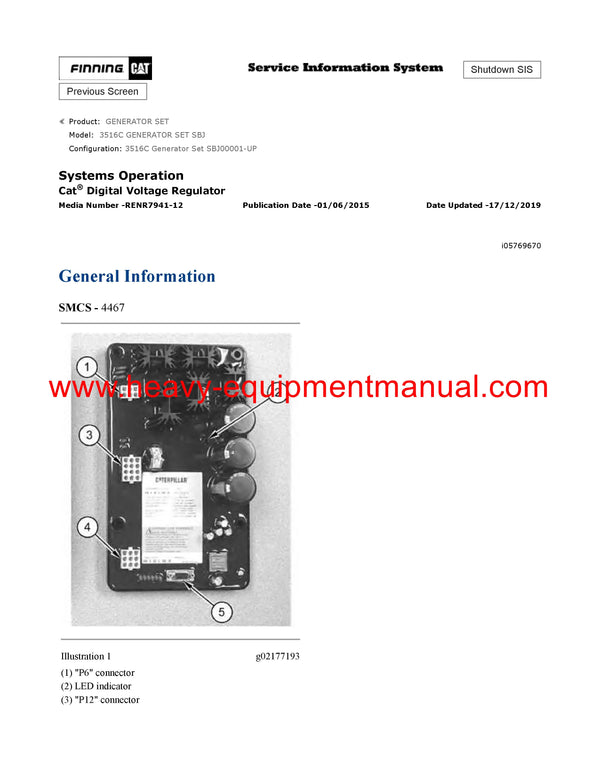 DOWNLOAD CATERPILLAR 3516C GENERATOR SET SERVICE REPAIR MANUAL SBJ