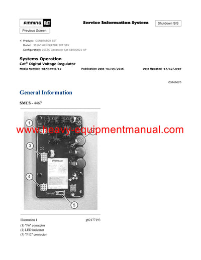 DOWNLOAD CATERPILLAR 3516C GENERATOR SET SERVICE REPAIR MANUAL SEK