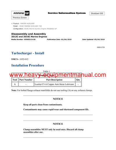 DOWNLOAD CATERPILLAR 3516C MARINE AUXILIARY SERVICE REPAIR MANUAL TKX