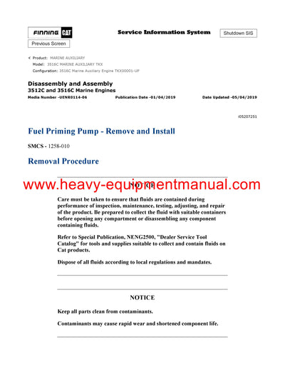 DOWNLOAD CATERPILLAR 3516C MARINE AUXILIARY SERVICE REPAIR MANUAL TKX