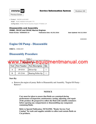 DOWNLOAD CATERPILLAR 3516C MARINE AUXILIARY SERVICE REPAIR MANUAL TTY