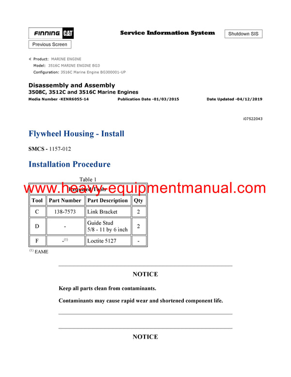 DOWNLOAD CATERPILLAR 3516C MARINE ENGINE SERVICE REPAIR MANUAL BG3