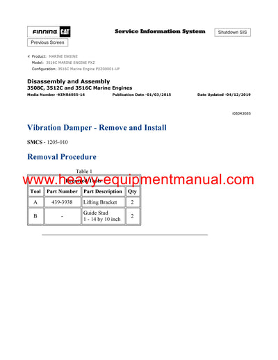 DOWNLOAD CATERPILLAR 3516C MARINE ENGINE SERVICE REPAIR MANUAL PXZ