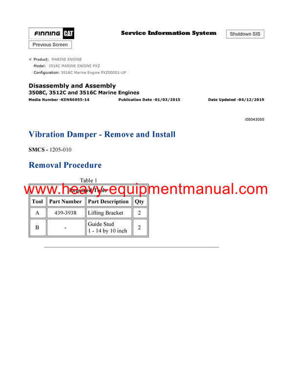 DOWNLOAD CATERPILLAR 3516C MARINE ENGINE SERVICE REPAIR MANUAL PXZ